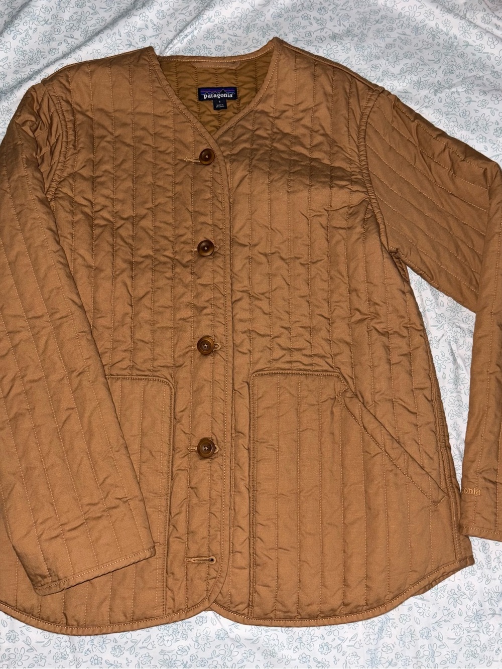 Patagonia Seldom Quilted Button-Up Jacket in Caramel Brown